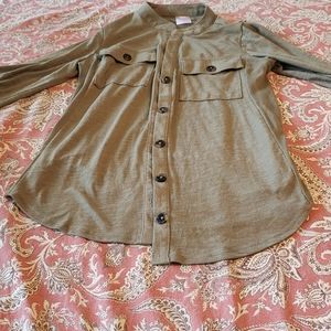 No BO olive button down shirt